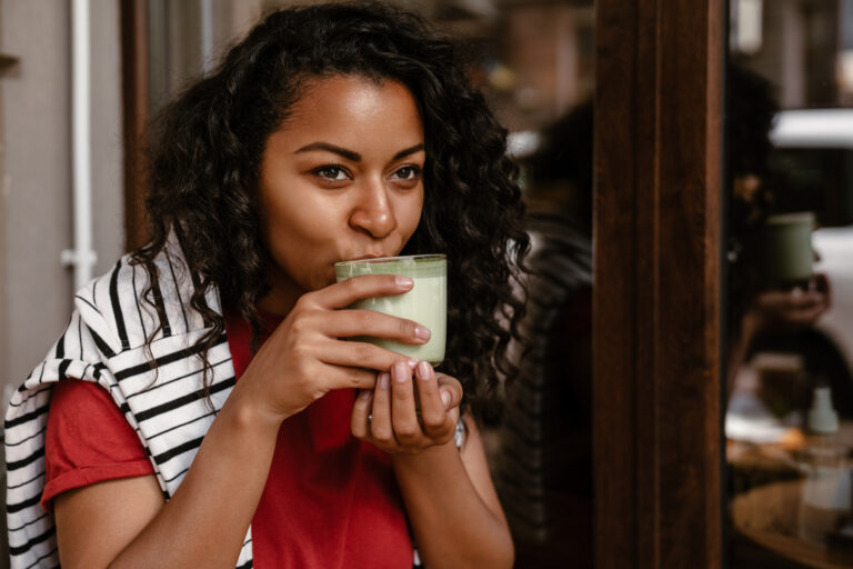 Hot matcha tea